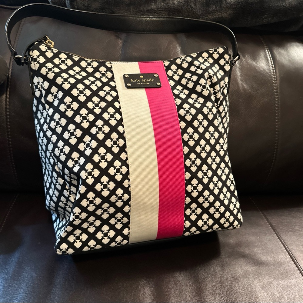 Kate Spade Black and Pink Patterned HOBO Bag - Picture 2 of 10